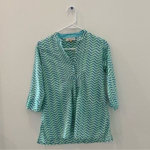 Roberta Roller Rabbit X Piperlime Blue & Green Tunic Top